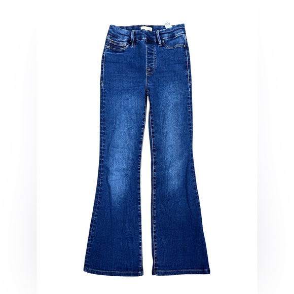 Good American Denim - Good American GLF478T Indigo Blue Good Legs Flare Jeans Size 1 Stretch Denim